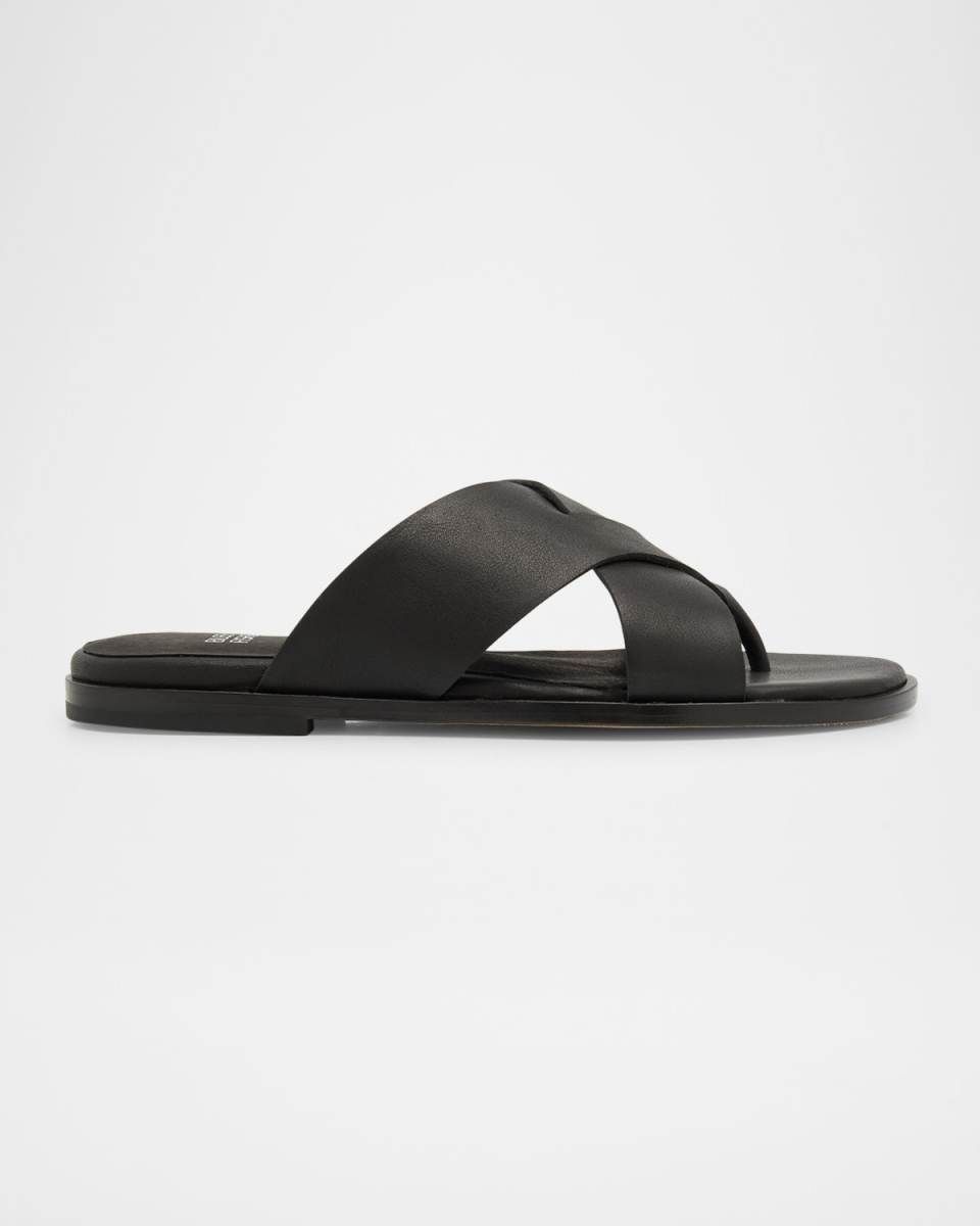 Kisto Leather Crisscross Thong Sandals